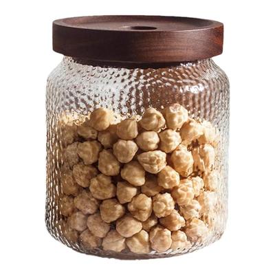 美式锤纹密封罐食品级玻璃茶叶罐坚果咖啡豆保存罐储物罐子收纳瓶
