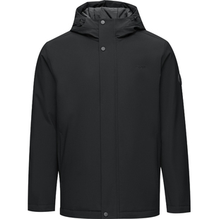HLA/海澜之家商务时尚棉服25冬季棉衣纯色连帽保暖加厚外套棉袄男