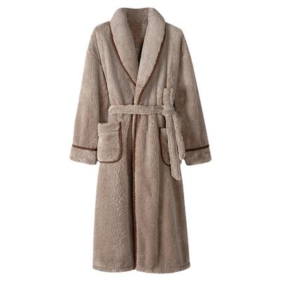 冬季加厚法兰绒睡袍猫人男士