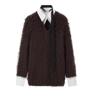 REVAN芮范设计师款质感假两件毛衣连衣裙RM91103169