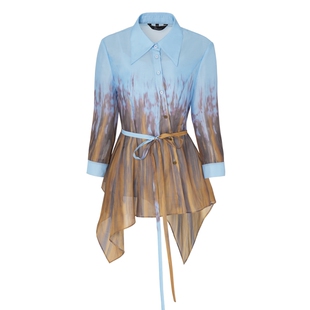 IDPAN女装新款上衣设计感春日时尚通勤衬衫独特显瘦衬衣