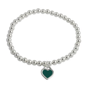 S925纯银爱心心形油滴小圆珠豆豆银珠手链女儿童宝宝手串生日礼物