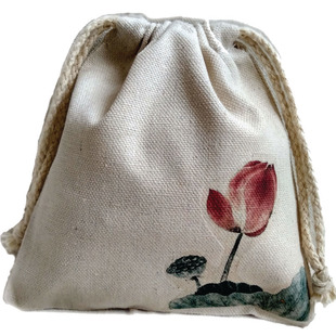 可印刷 棉帆布抽绳束口袋多功能收纳袋礼品包装袋手机收纳袋 初荷