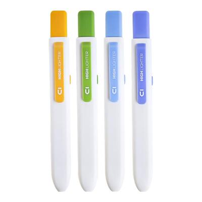 晨光按动荧光笔划重点学习用