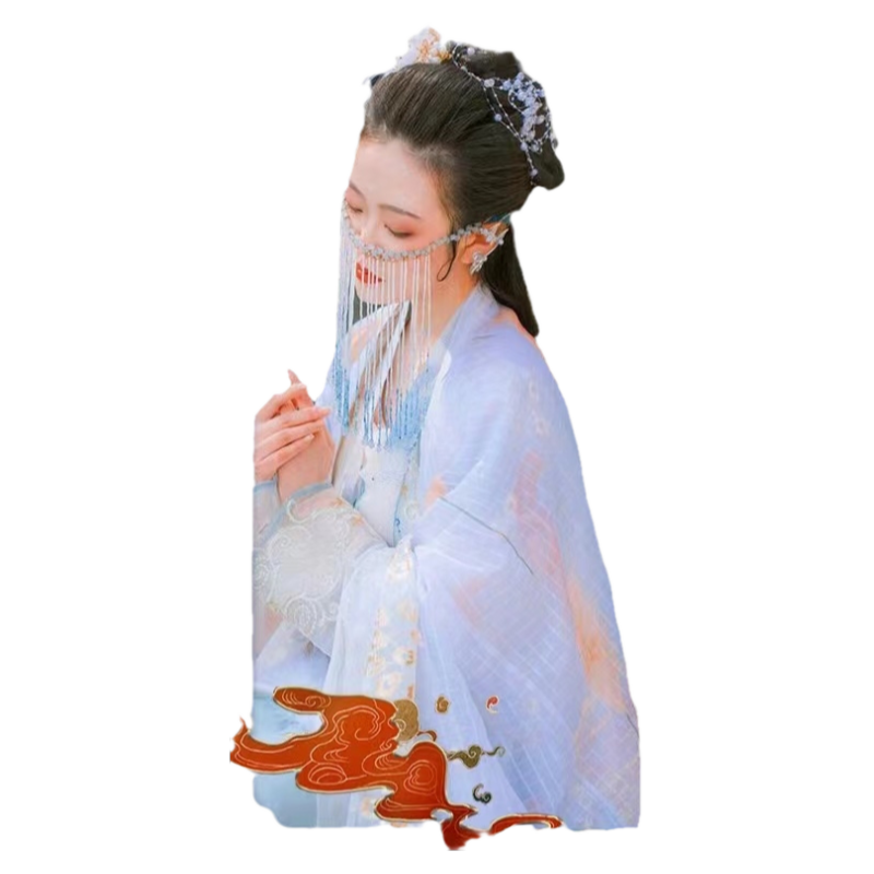 超仙气配饰异域风敦煌飞天汉服专用面帘古风面纱流苏挂耳遮脸头饰