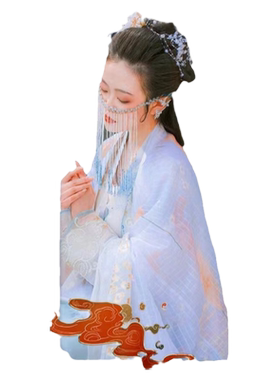 超仙气配饰异域风敦煌飞天汉服专用面帘古风面纱流苏挂耳遮脸头饰