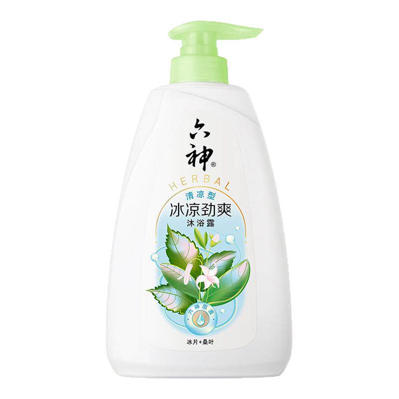 六神沐浴露正品官方旗舰店清凉爽肤绿茶甘草冰片浴液家庭装大容量
