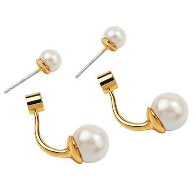 大小母贝珍珠耳钉双面耳环耳饰