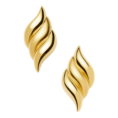 Missoma水波纹夸张耳钉轻奢气质