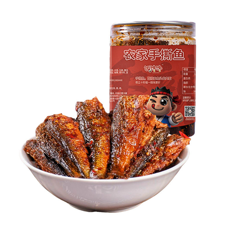 香辣手撕鱼下饭菜小吃熟食