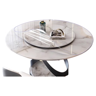 圆形餐桌面保护膜大理石岩板实木圆桌防烫耐高温隐形防油家具贴膜