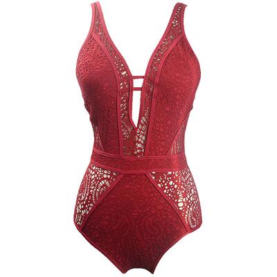 VALTOS蕾丝深V绑带泳衣女度假