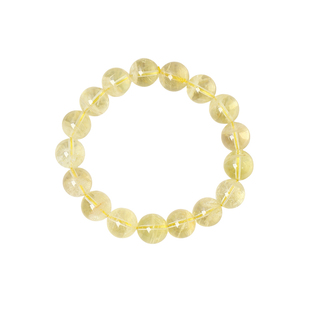 工厂处理福利价天然水晶柠檬黄水晶圆珠单圈手链女款水晶手串饰品
