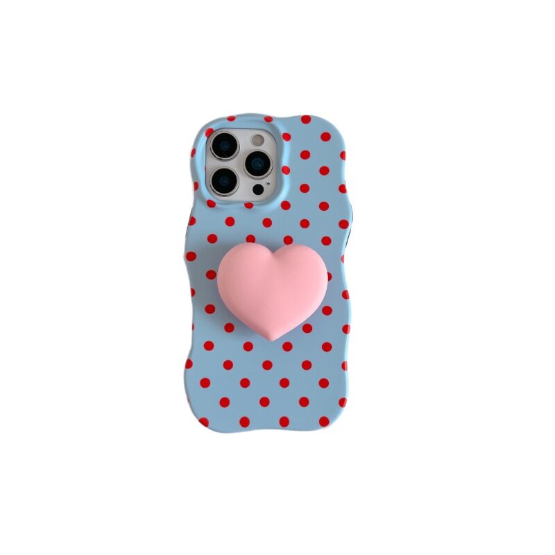 iPhone17pro手机壳适用苹果16promax保护套女小众手机套15防摔14p可爱少女蓝色波点简约日韩韩系波点爱心