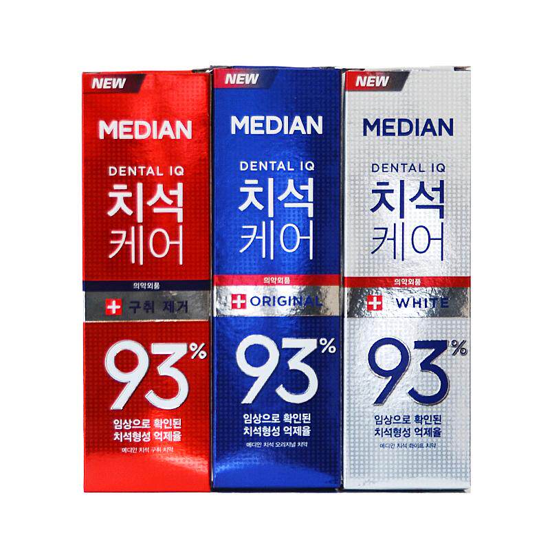 韩国进口正品麦迪安93牙膏清新口气提亮去黄去口臭牙垢烟渍男女