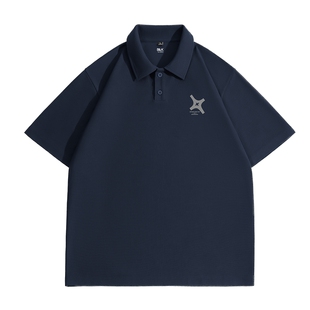 班尼路S&Kpolo衫男夏季藏青色翻领华夫格短袖男款青年高级感t恤A