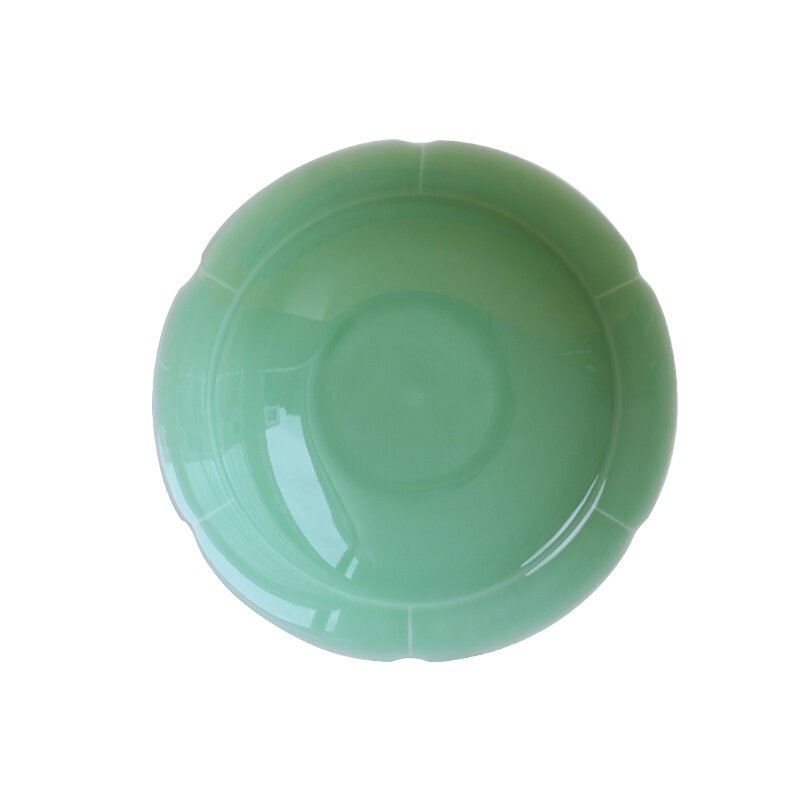 龙泉青瓷家用菜盘碟子宋韵葵口餐具深盘汤盘纯色茶点盘古装剧同款