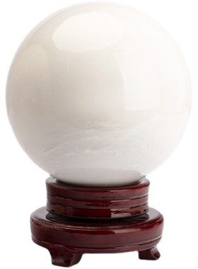 天然白玉石摆件大圆石春风水球苏民峰招财镇宅靠山现代客厅装饰