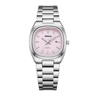 Infantry鹰轰悦已系列冰莓粉简约石英机芯不锈钢带女表情人节礼物