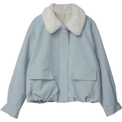 时尚休闲加绒外套女2025冬季新款