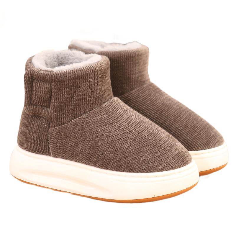 【牛筋贴片底约5cm】男女全包跟冬季情侣居家毛绒棉拖鞋防滑棉鞋