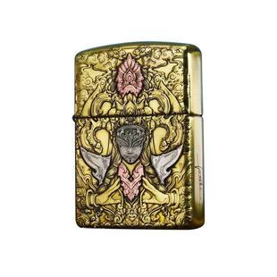 zippo正品打火机 白鹤童子盔甲官方旗舰店防风煤油送男友礼物高档