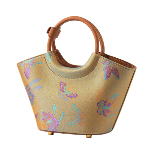 2026年新中式国风云霞锦扇形小托特手提包包配旗袍汉服送妈妈长辈