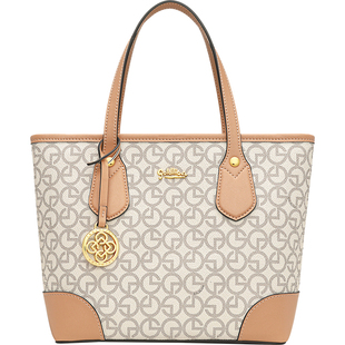 金利来时尚复古印花手提包包女2026新款PVC百搭通勤斜挎单肩小包