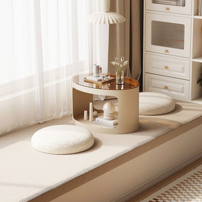 奶油风飘窗茶几小桌子榻榻米矮桌炕桌炕几卧室阳台飘窗桌一桌两椅