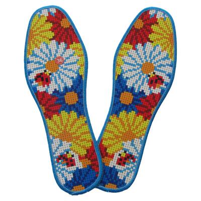 印花纯棉透气防臭鞋垫带线吸汗