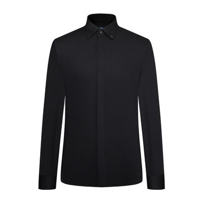 黑色商务长袖衬衣堡尼