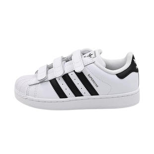 阿迪达斯童鞋男女童板鞋经典贝壳头魔术贴休闲三叶草运动鞋JI3988