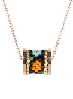 彩色手工编织日本进口吊坠项链