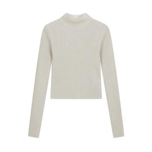 SLY 2024冬季新品简约通勤风半高领修身打底针织衫030HAR70-4881