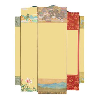 文创空白卷轴宣纸挂轴毛笔书法国画创作专用生宣半生熟福字软笔作品纸卷轴小号中号大号微喷手卷书画装裱挂画