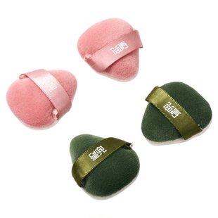 星兜迷你茸茸粉扑4片指尖粉扑腮红哑光高光专用植绒粉扑拇指粉扑