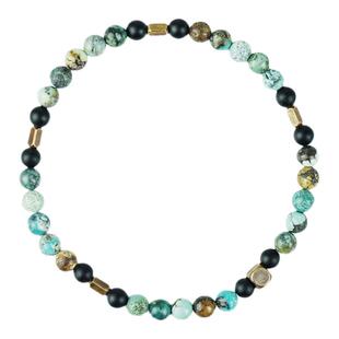 Sonnet-craft Op03 古法手作原创复古天然湖北绿松石极细男女手链