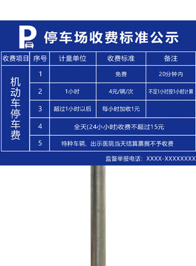 停车场标识小区物业车库停车收费