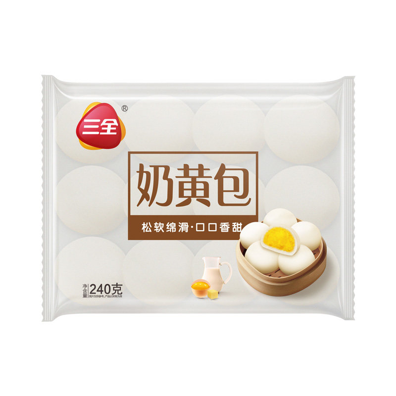 三全奶黄包豆沙包早餐半成品方便速食包子面点营养速食冻儿童商用