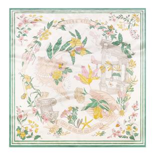 xinuosichou惜诺 海屿花迹 法式真丝丝巾抹胸 桑蚕丝方巾大披肩女