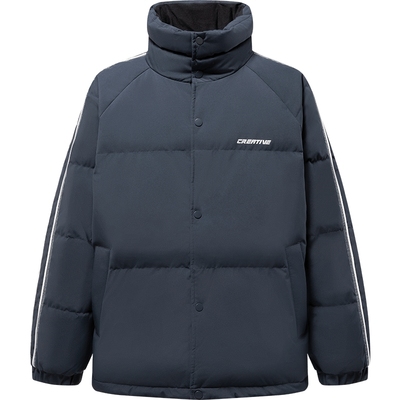 森马羽绒服男四防外套厚款2024冬季新款宽松印花面包服美式青少年