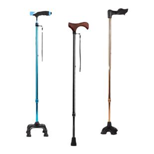 赛普老人拐杖老年人杖四脚手杖防滑伸缩拐仗轻便实木拐棍