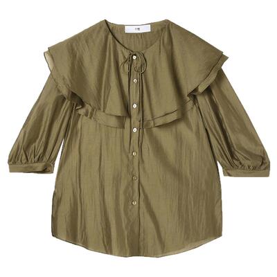 九分袖上衣宽松显瘦衬衫