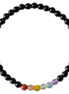 OkFineyard【霓虹】天然黑曜石多宝手串女款小众设计水晶串珠手链