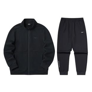 鸿星尔克运动套装男冬季新款男士加绒运动服外套休闲衣服爸爸男装