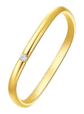 D色莫桑石单圈小方钻戒指