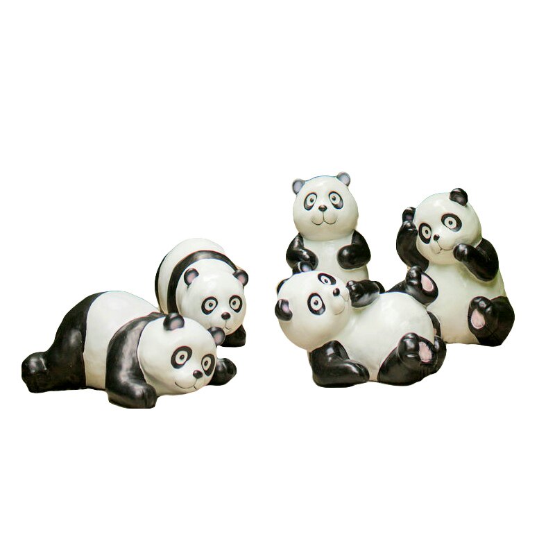 花园装饰 庭院仿真熊猫幼儿园林雕塑摆设工艺品动物 装饰品摆件