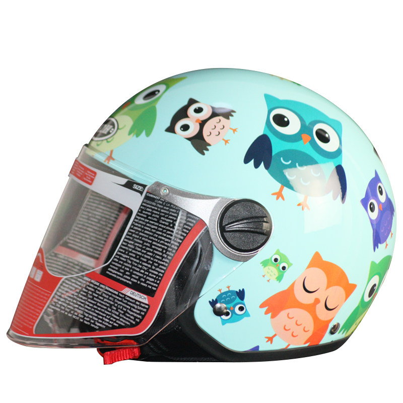 欧洲ECE和3C双认证H2H出口欧洲儿童摩托车电动车头盔轻便卡通半盔