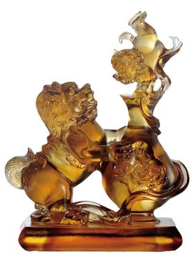 tittot中式琉璃狮子桌面摆件