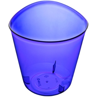 喇叭花一次性咖啡杯克莱因蓝航空杯圆形撞色透明塑料杯水杯凹口杯